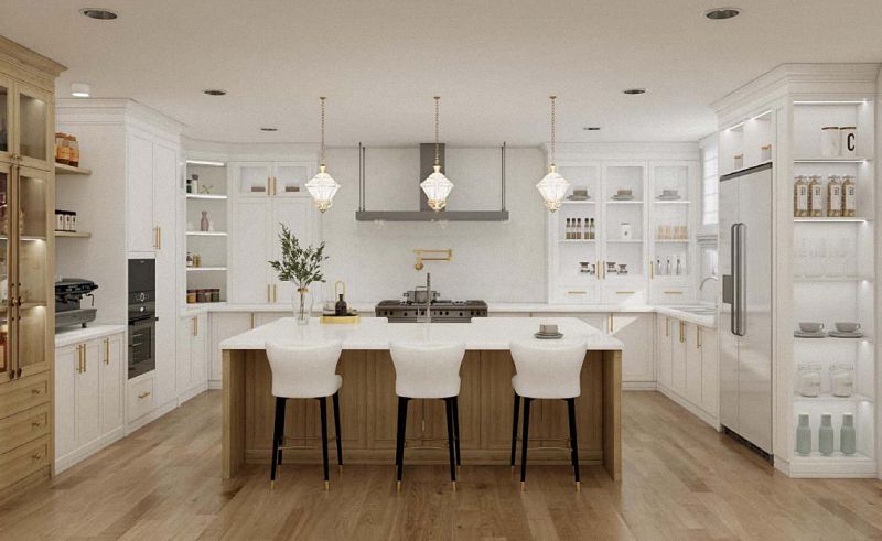 Modern Saudi Arabian luxury kitchen with custom cabinets